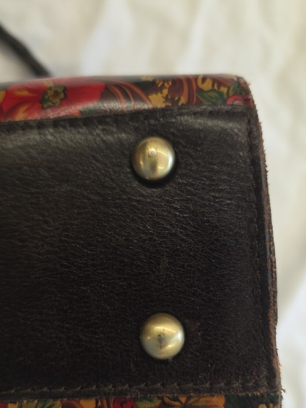 Patricia Nash Golden Rustic Forest Leather Tote Shoulder Bag Floral - Picture 14 of 16